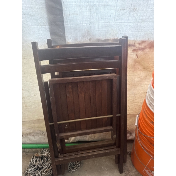 Two wooden folding chairs in good condition