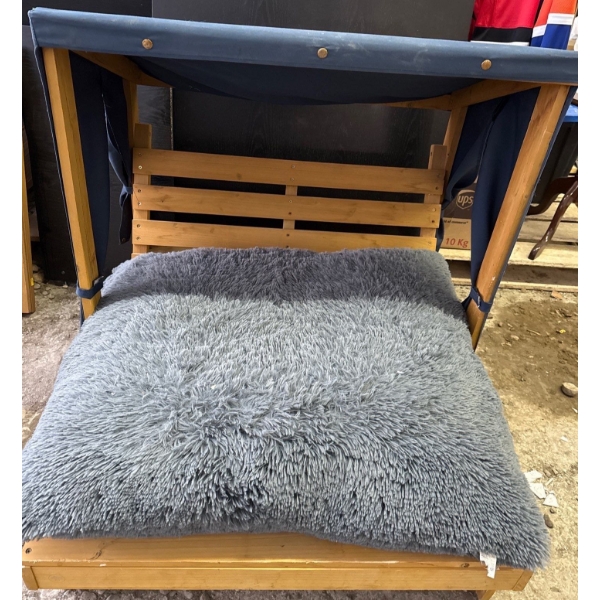 Kid Craft Wooden Outdoor Double Chaise Lounge w?Canopy- Doggy Rest Station