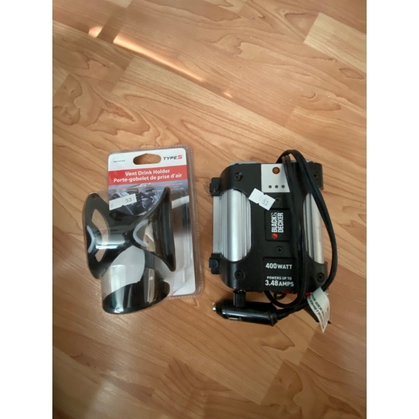 Black & Decker 400 W plug-in amplifier for car 12 V and  drink vent drink holder