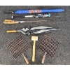 Image 2 : Wicker Chair, w/Two Umbrellas Hot Dog Sticks, Baseball Bat, Grills & Rubber Malot
