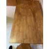 Image 1 : Wood dining table with turned legs and single drawer, includes two matching wooden spindle-back chai
