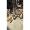 Image 10 : Wrought Iron Chandelier With Amber Glass Shades, 2-Tier, 38" x 26"