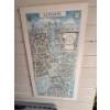Image 1 : A "Prospect of London From the West" poster, a reproduction of a 1938 Map of London. Stiff board mat