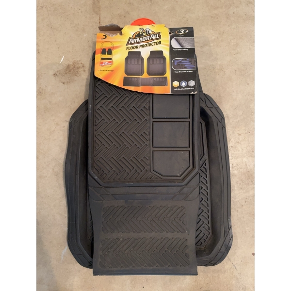 Armor All floor protector set includes three all-weather mats with deep tray design and anti-slip ba