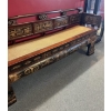 Image 2 : -1800-s Antique Chinese wooden bench with detailed carved scenic and floral motifs on back and front