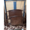 Image 2 : Vintage bed frame featuring both headboard and footboard. The structure consists of wood and metal c