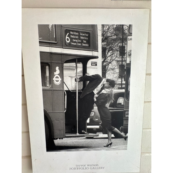 A vintage black and white art print titled "Portfolio Gallery" by photographer Trevor Watson, captur