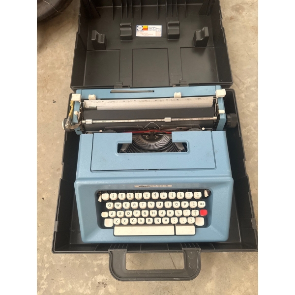 Vintage Olivetti Studio 46 manual typewriter, known for its robust construction, Italian design, and