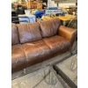 Image 1 : 3 SEATER BROWN LEATHER COUCH