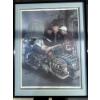 Image 1 : Harley painting by s t e v a n d o h a n o s number 1583/2500. Framed painting. 28 inches wide b