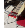 Image 1 : 6 retro diner chairs featuring red vinyl upholstery, chrome frames, and decorative nailhead trim. Th