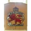 Image 1 :  collectible Red Lion Pub & Lodging dart board cabinet. 
Features: It consists of a wooden cabinet w