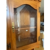 Image 3 :  vintage hardwood china cabinet hutch with a classic two-piece design, featuring scalloped crown mol