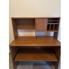 Image 1 :  traditional wooden computer desk with an integrated hutch for storage and shelving, commonly referr