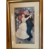 Image 1 : This framed artwork is a reproduction print of "Dance at Bougival" (Le Bal à Bougival), an 1883 oil-