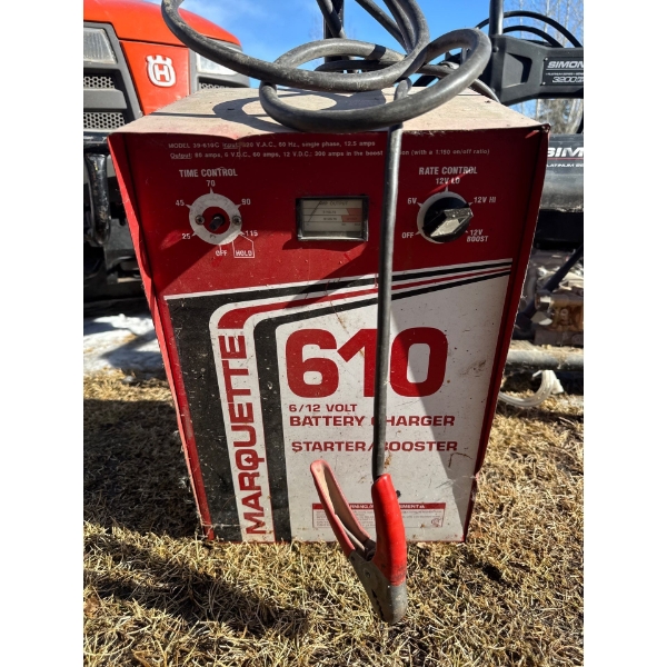  Marquette 610 Battery Charger, Starter, and Booster. 
Functionality: Designed for charging and boos