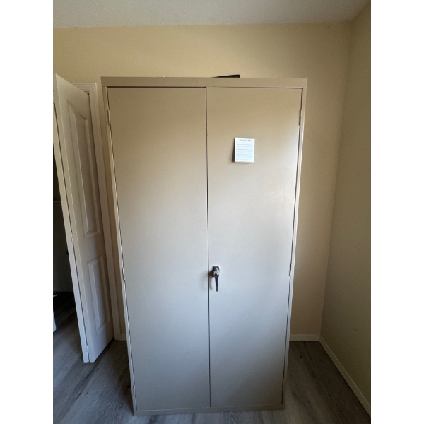 Large metal filing cabinet, 36 inches wide, 72 inches tall, 18 inches deep