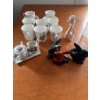Image 4 : Glass canning jars, metal kitchenware, a porcelain tea set, animal figurines, magnifying glasses, se