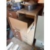 Image 5 : Three 4-drawer metal filing cabinets in brown, tan, and gray finishes. Each cabinet features label h