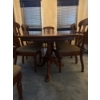 Image 9 :  dining table set is a traditional style furniture piece featuring a rich  solid cherry  and elegant