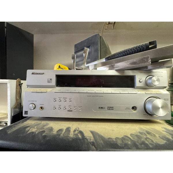 Pioneer stereo and two speakers works great.