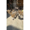 Image 12 : Wrought Iron Chandelier With Amber Glass Shades, 2-Tier, 38" x 26"