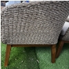 Image 5 : Mid Century Modern Style Outdoor Living Wicker Furniture w/Cushions  Two Seater Sofa & Two Arm Chair
