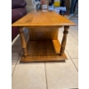Image 3 :  vintage-style wooden coffee table features a rectangular top, sturdy turned legs, and built-in stor