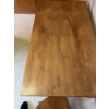 Image 3 : Wood dining table with turned legs and single drawer, includes two matching wooden spindle-back chai