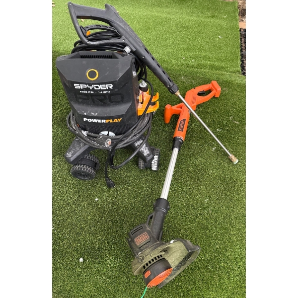 Powerplay Spyder PRO 2300 PSI Electric Pressure Washer & BlackNDecker Trimmer
