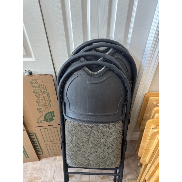 Four comfy folding chairs.