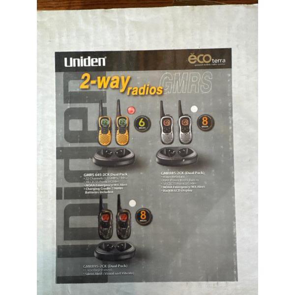 Uniden two way radios and Eversmart 120 watt power inverter for your car with USB ports and one ten 