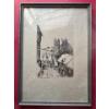 Image 1 : Framed etching, likely a vintage print featuring a snowy English scene. 
Item Type: Framed etching o