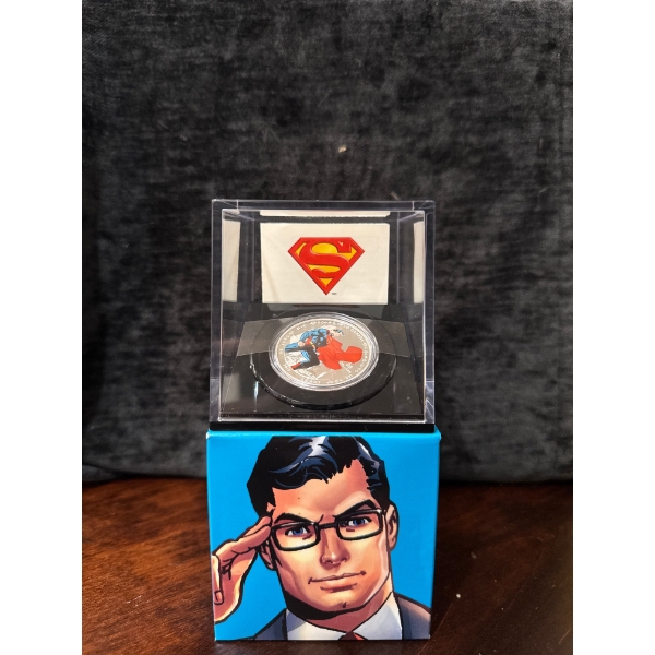  2013 Royal Canadian Mint $15 fine silver coin celebrating the 75th Anniversary of Superman, specifi