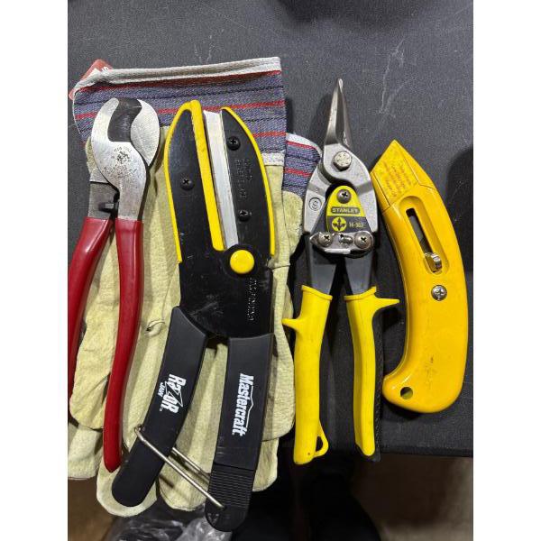 Brand new hand tools and some gloves.