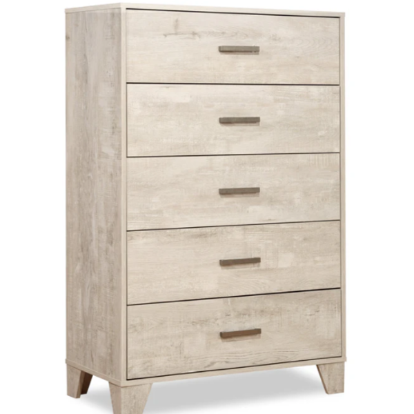 Arbor Bedroom Chest of Drawers, 5-Drawer, 31.5"W x 48.4"H - Driftwood White