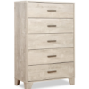 Image 1 : Arbor Bedroom Chest of Drawers, 5-Drawer, 31.5"W x 48.4"H - Driftwood White