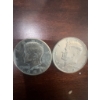 Image 1 : Two 1972 Kennedy Half Dollar coins, United States, both displaying the portrait of John F. Kennedy w