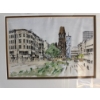 Image 3 :  framed watercolor painting of the Kaiser Wilhelm Memorial Church located on Breitscheidplatz in Ber