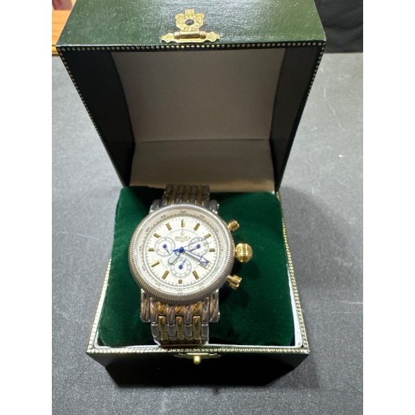 INVICTA CHRONOGRAPH WATCH  TWO TONE GOLD AND SILVER BAND