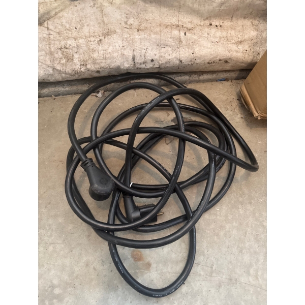 30 amp RV plug in extension cord with 30 amp adapter to 110