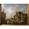 Image 2 :  antique impressionist oil painting featuring a European city scene, signed by an artist named "Fran