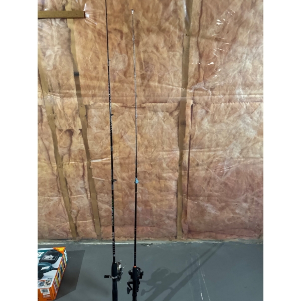 Rino indestructible glow tip fishing rod and unknown brand 2 rod and real combo