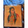 Image 2 : Native American figure in traditional regalia. The artwork features intricate beadwork, feathers, a
