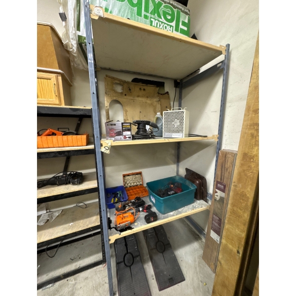 Metal racking system. Dimensions are 51 inches wide by 30 and a quarter deep, by Eight feet tall