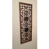 Image 1 : Chinese Carved Wood Lattice Window Panel With Floral and Bird Motif Center