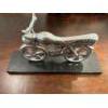 Image 3 : decorative aluminum motorcycle figurine, often described as a handmade or vintage-style collectible 