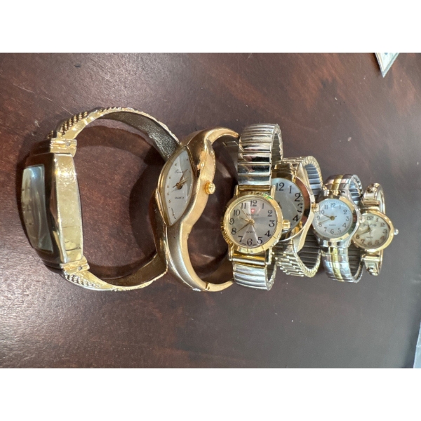 Various female watches. Condition unknown.