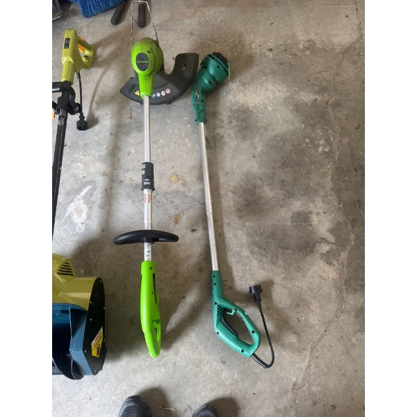 The dark green gardening tool is a corded electric weed burner which uses concentrated heat (up to 6