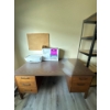 Image 1 : Computer desk 30 inches deep, 60 inches wide, 29 inches high, with 5 drawers